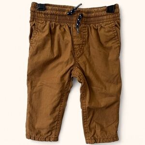 9M Boy Carter’s Khaki Poplin Jersey Lined Soft Cotton Skinny Leg Preppy Pants